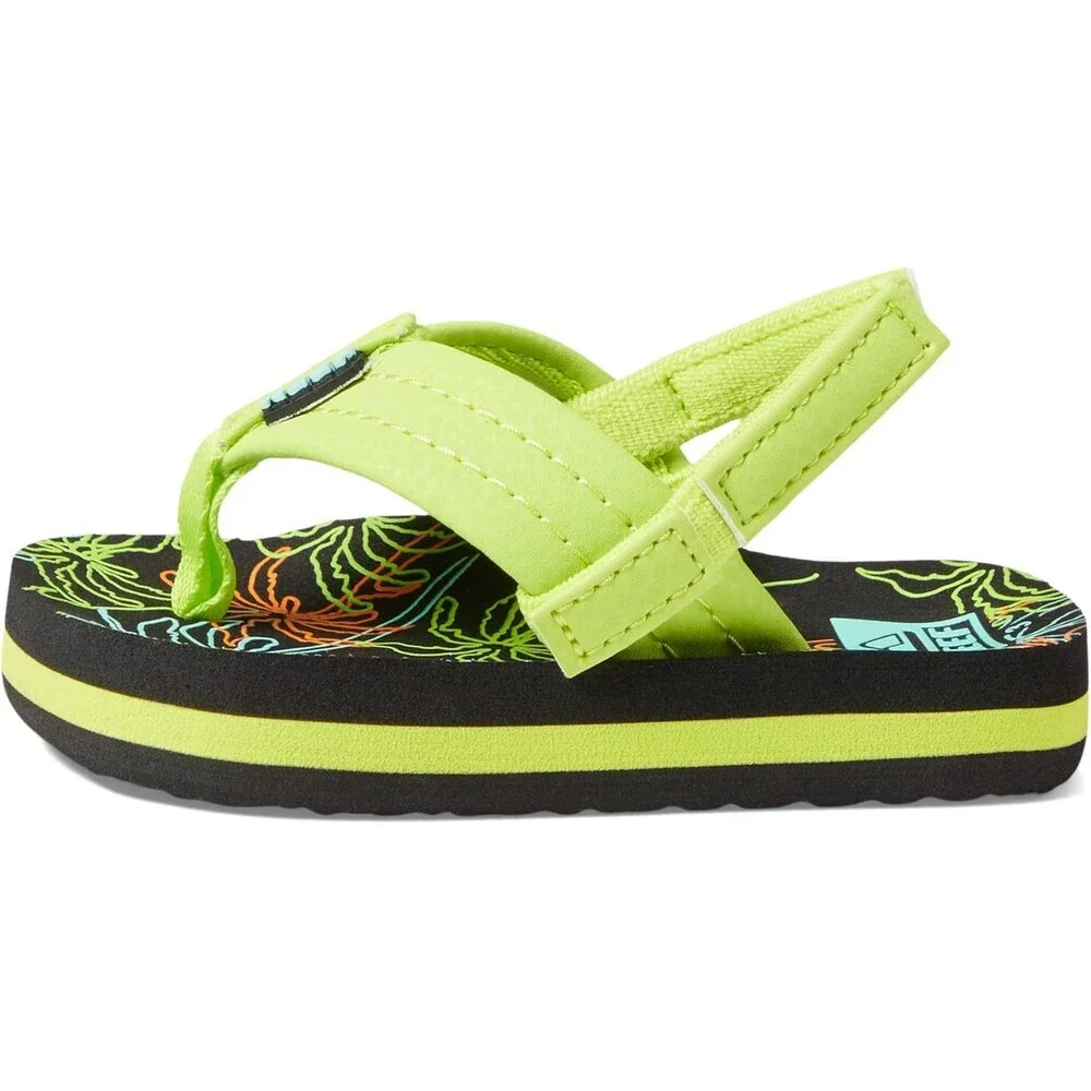 Reef Little Ahi CJ2088 Flip Flop Toddler US 5 Neon Palm Slip On Sandals JOBB2077